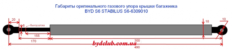 Газовый упор BYD S6